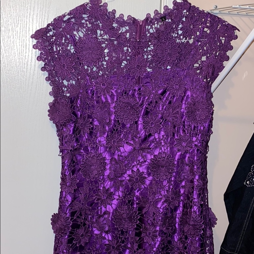 Purple Flower Lace Dress